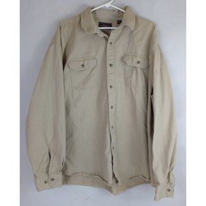Wrangler Men's Kahki Color Dress Shirt Size 3XL 100% Cotton
